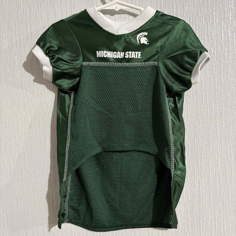 Michigan State University Spartans Dog Jersey Pets First 00 Green NCAA Pet L
